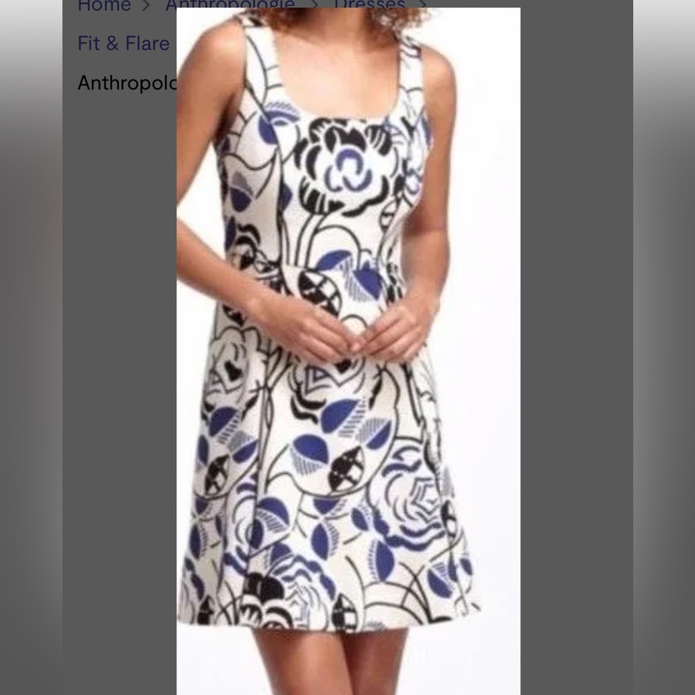 Anthropologie Vanessa Virginia fit and flare print dress